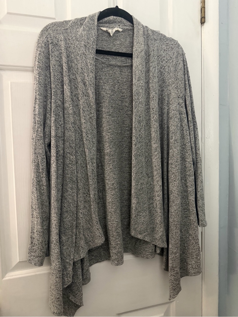Workshop Republic Gray Waterfall Cardigan Plus Size 1X